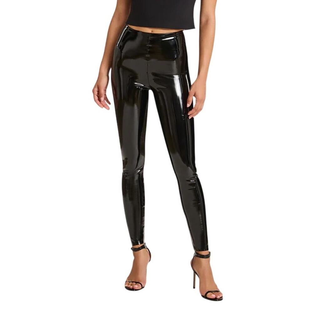 Commando Leggings Faux Patent Leather Evening Party Cyberpunk Y2K Fall Winter XS